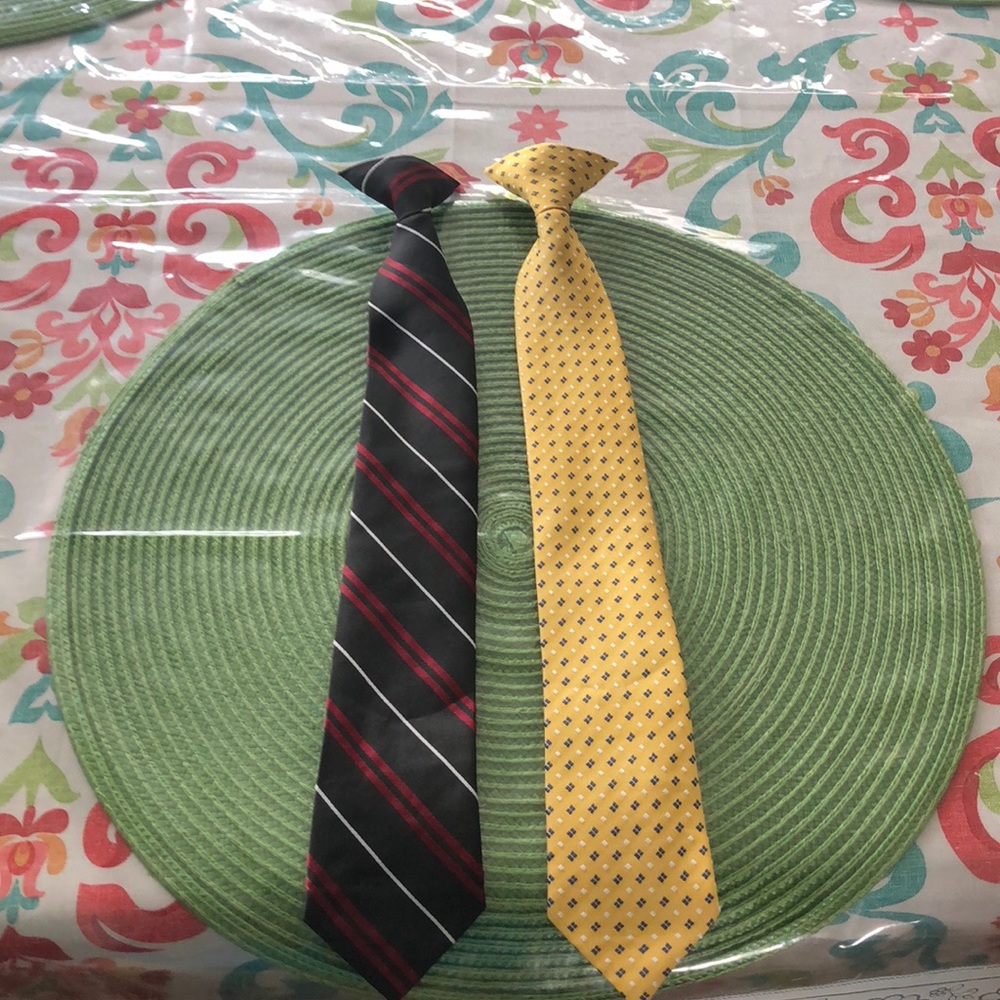 Two clip - on ties.